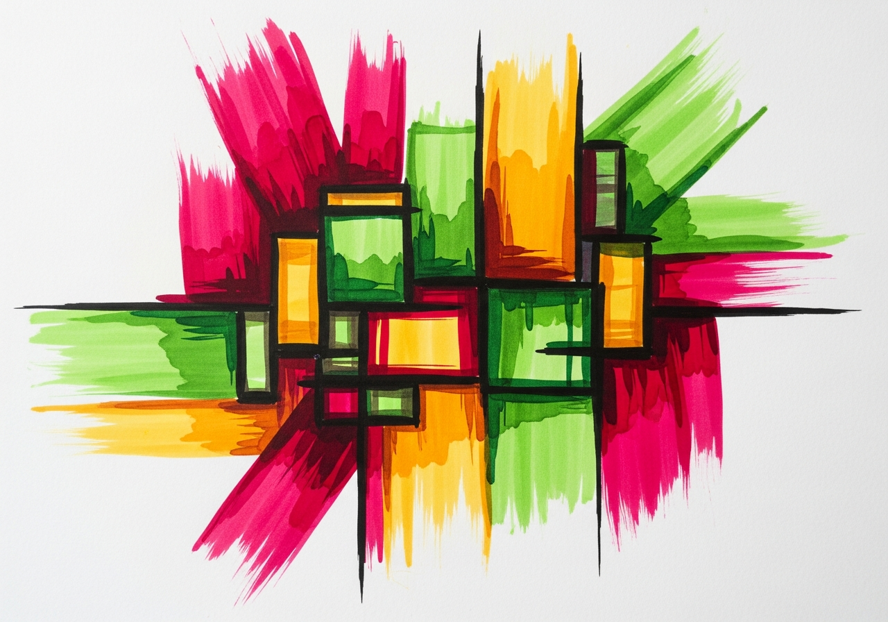 Абстрактная работа маркерами